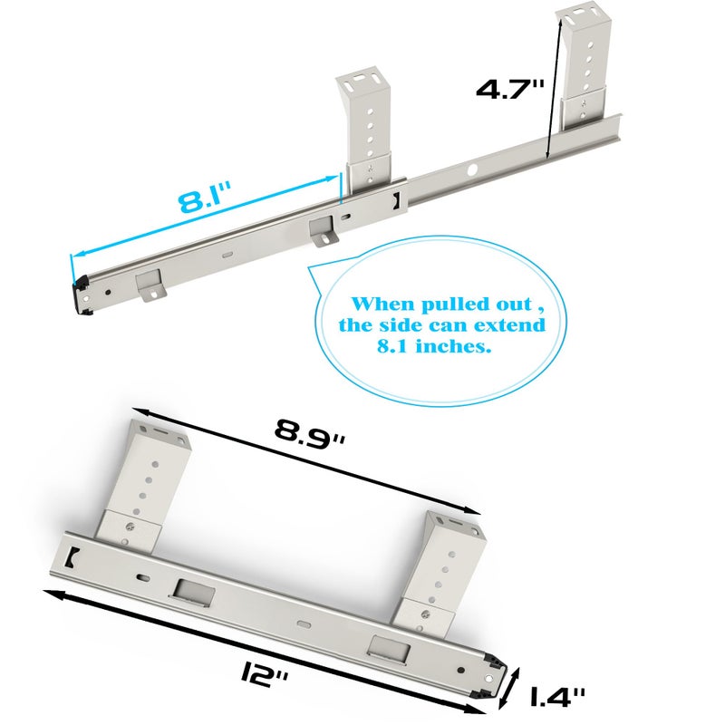 FRMSAET Sliding Keyboard Drawer Tray Hardware 12/14/16/18 inches Slides Metal Drawer Keyboard Slides Mounting Accessories/Ideal for Under Desk Kitchen Cabinet Drawer,One Set(12inches,Silver). - Image 4